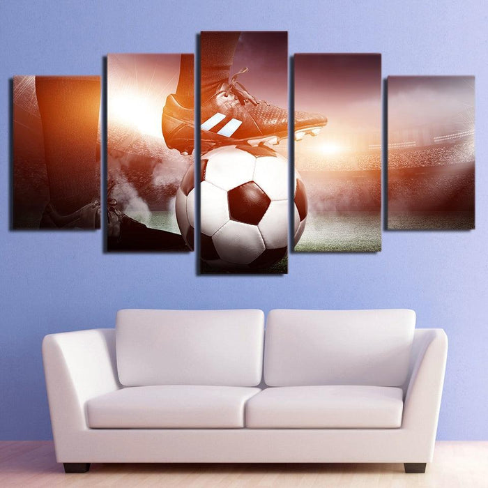 Football Landscape 5 Piece HD Multi Panel Canvas Wall Art Frame - Original Frame