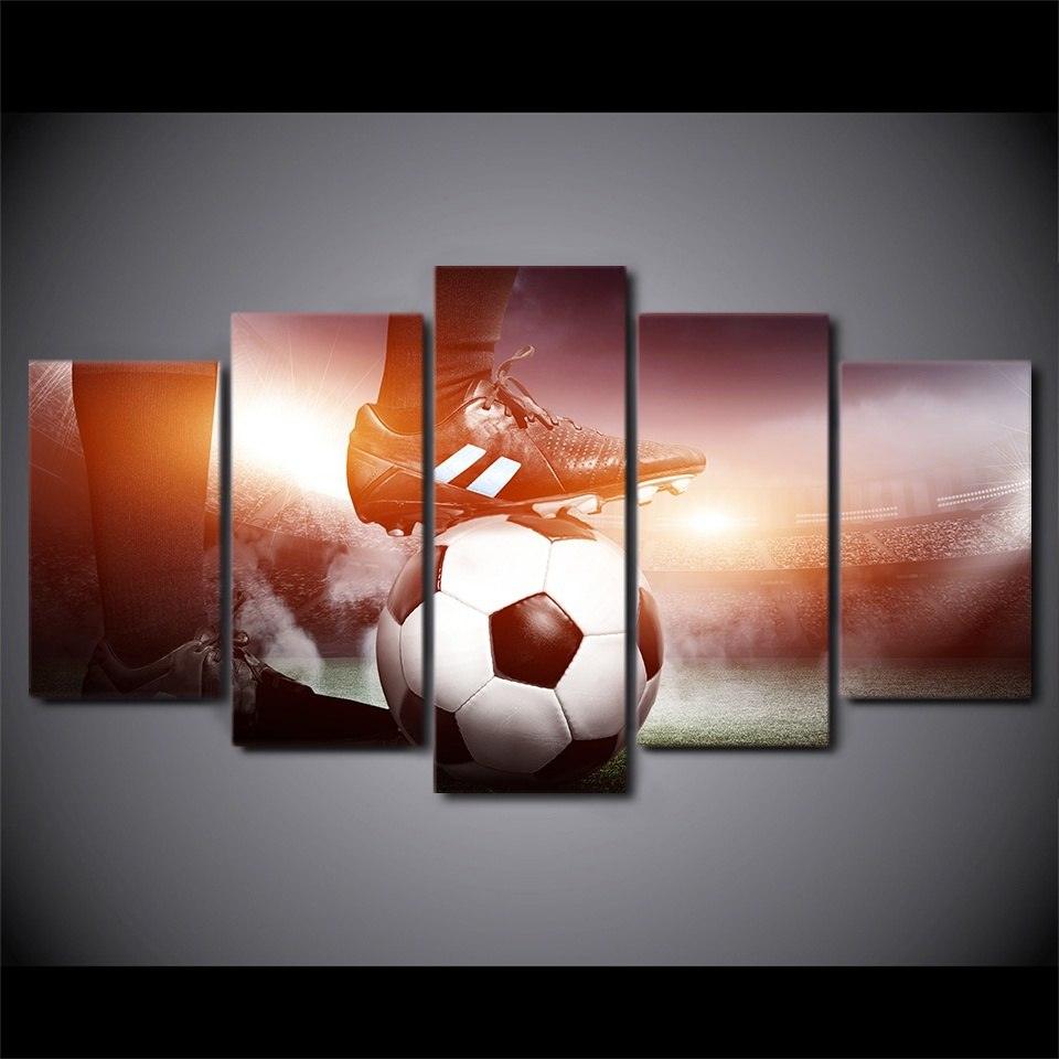 Football Landscape 5 Piece HD Multi Panel Canvas Wall Art Frame - Original Frame