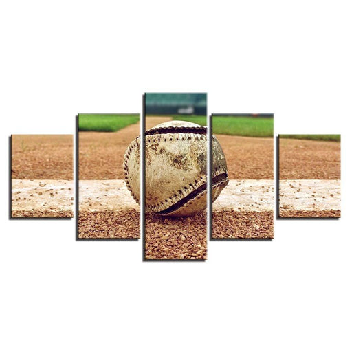 Baseball Action 5 Piece HD Multi Panel Canvas Wall Art Frame - Original Frame