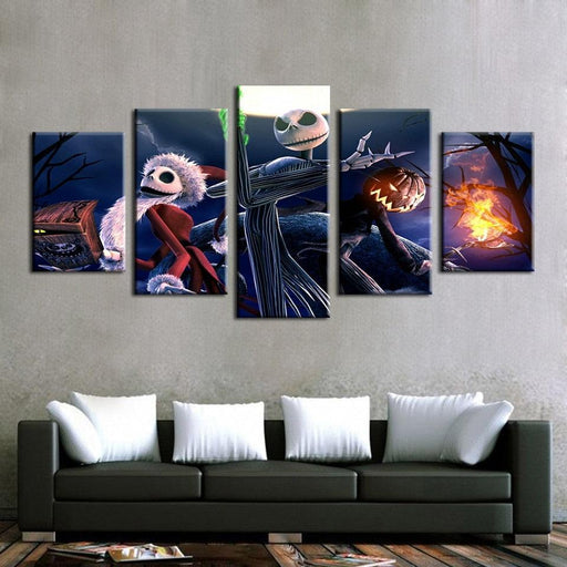 The Halloween Night 5 Piece HD Multi Panel Canvas Wall Art Frame - Original Frame