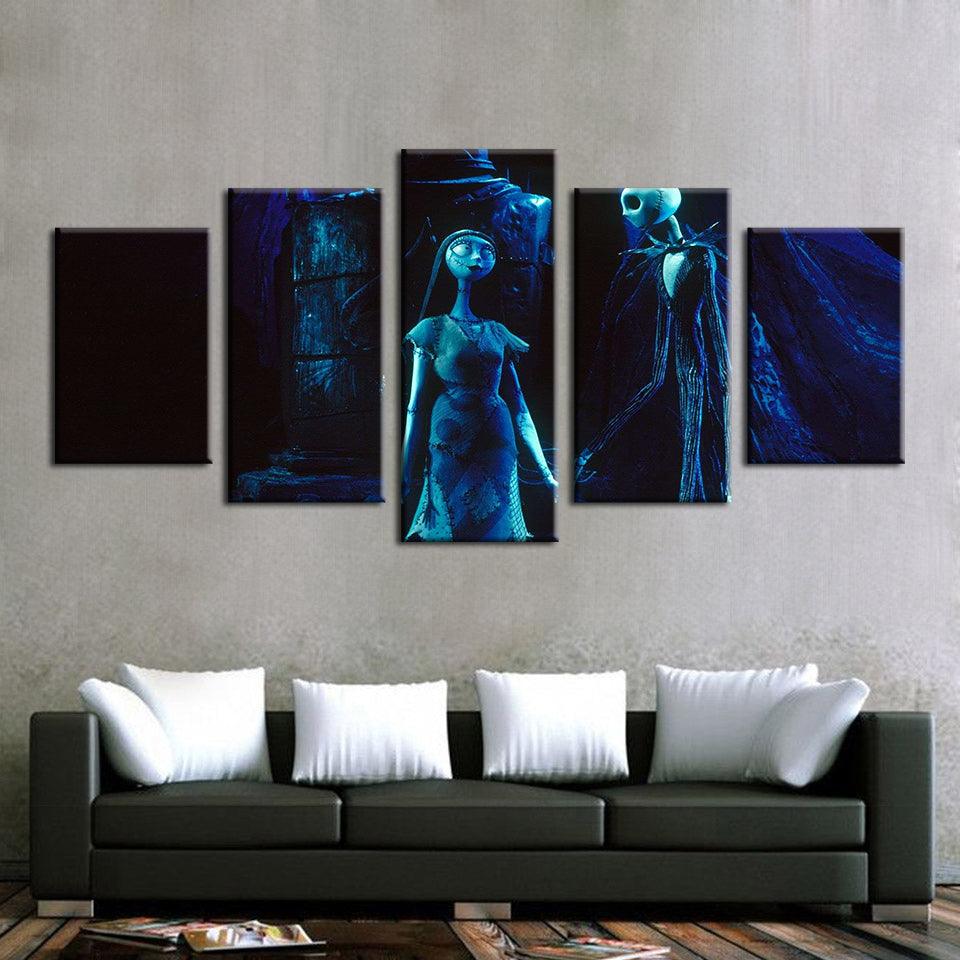 Blue Nightmare 5 Piece HD Multi Panel Canvas Wall Art Frame - Original Frame