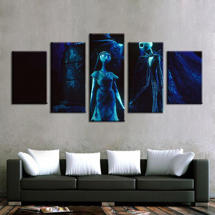 Blue Nightmare  5 Piece HD Multi Panel Canvas Wall Art Frame