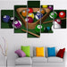 Billiards And Ball 5 Piece HD Multi Panel Canvas Wall Art Frame - Original Frame