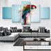 Colorful Parrot 5 Piece HD Multi Panel Canvas Wall Art Frame - Original Frame