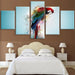 Colorful Parrot 5 Piece HD Multi Panel Canvas Wall Art Frame - Original Frame