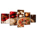 Tomato Mushroom Onion Chili 5 Piece HD Multi Panel Canvas Wall Art Frame - Original Frame