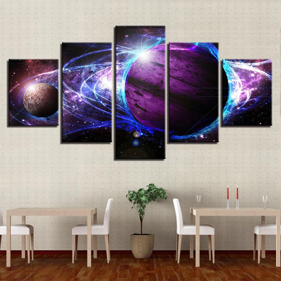 Universe Space 5 Piece HD Multi Panel Canvas Wall Art Frame - Original Frame