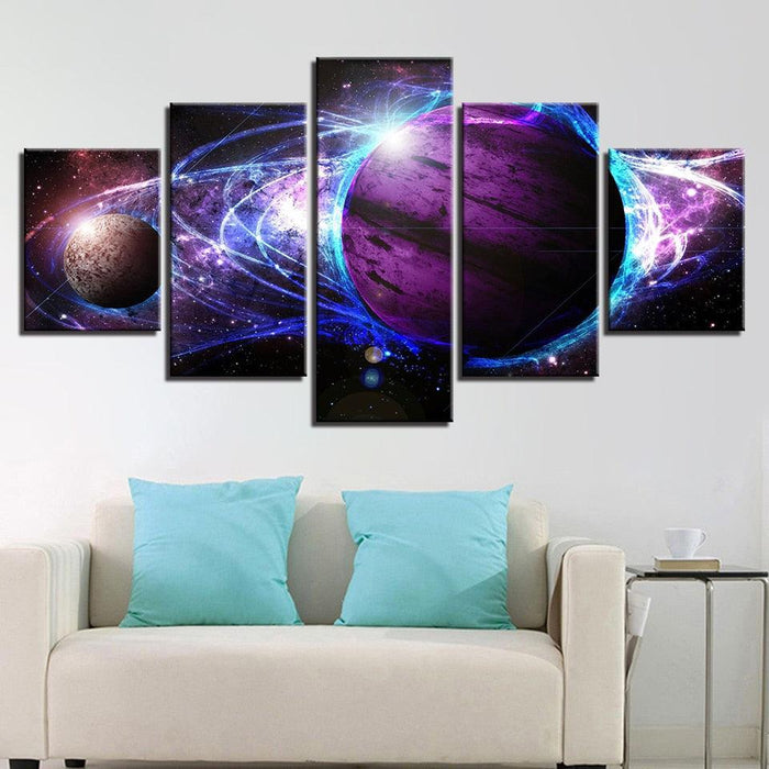 Universe Space 5 Piece HD Multi Panel Canvas Wall Art Frame - Original Frame