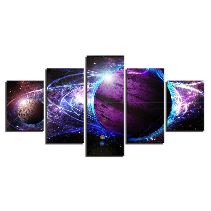 Universe Space 5 Piece HD Multi Panel Canvas Wall Art Frame - Original Frame