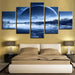 Moonlit Night 5 Piece HD Multi Panel Canvas Wall Art Frame - Original Frame