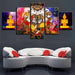 Lord Ganesha Art 5 Piece HD Multi Panel Canvas Wall Art Frame - Original Frame