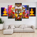 Lord Ganesha Art 5 Piece HD Multi Panel Canvas Wall Art Frame - Original Frame