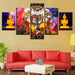 Lord Ganesha Art 5 Piece HD Multi Panel Canvas Wall Art Frame - Original Frame