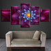 Abstract Red Flowers 5 Piece HD Multi Panel Canvas Wall Art Frame - Original Frame