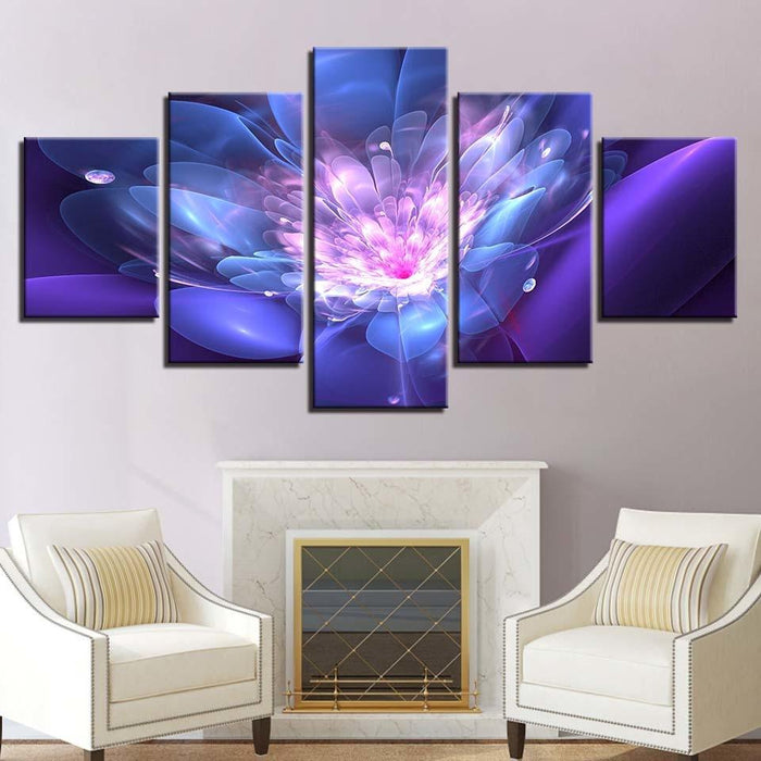 Flower 5 Piece HD Multi Panel Canvas Wall Art Frame - Original Frame