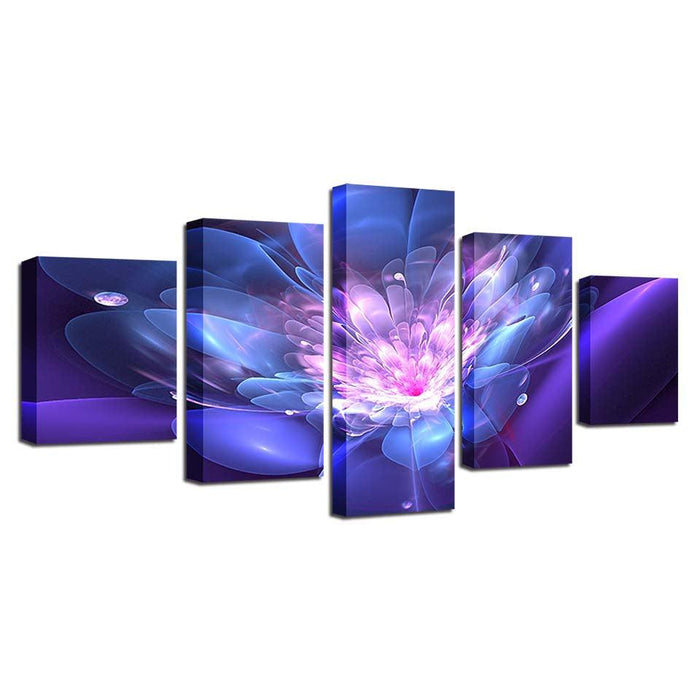 Flower 5 Piece HD Multi Panel Canvas Wall Art Frame - Original Frame