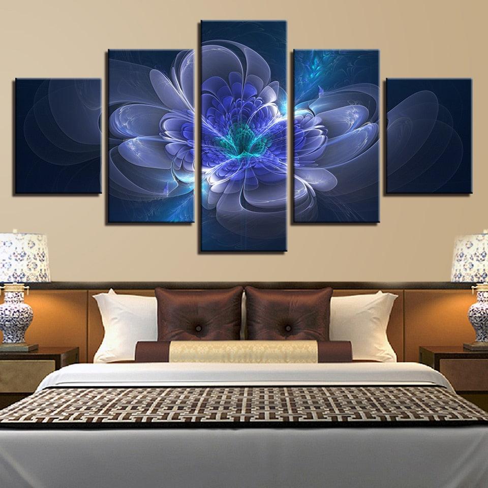 Beautiful Violet 5 Piece HD Multi Panel Canvas Wall Art Frame - Original Frame