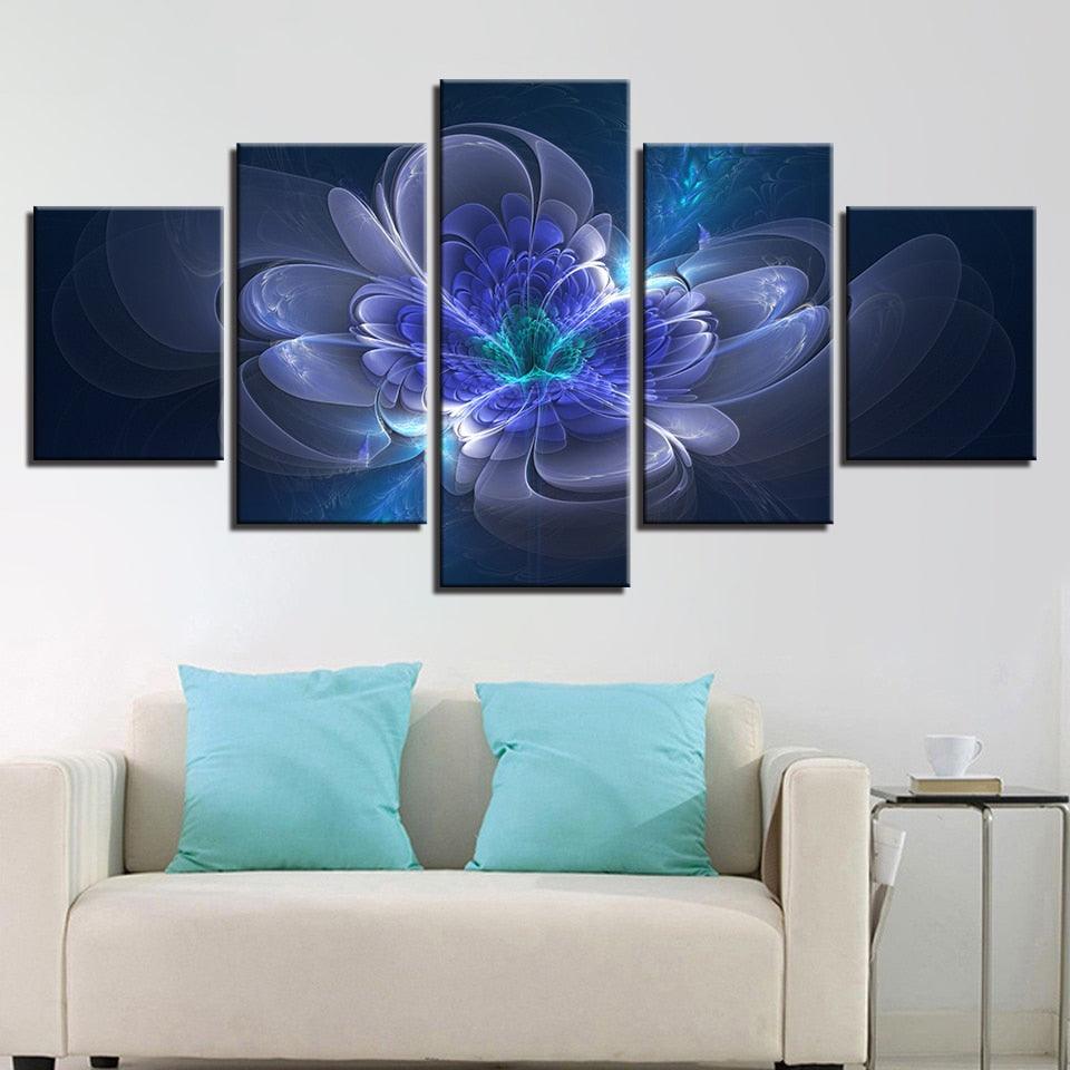 Beautiful Violet 5 Piece HD Multi Panel Canvas Wall Art Frame - Original Frame
