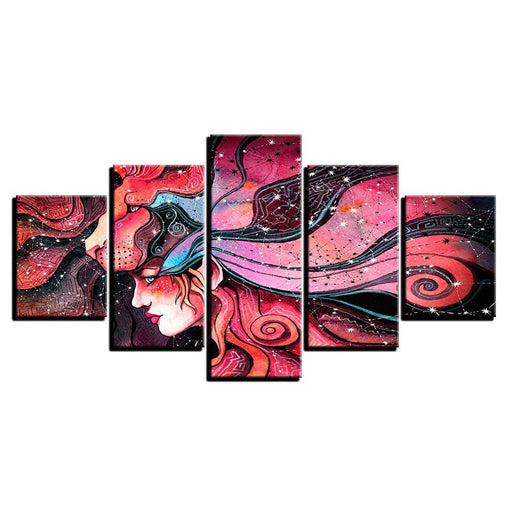 Magical Girl 5 Piece HD Multi Panel Canvas Wall Art Frame - Original Frame