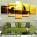 Fishermen At Sunset 5 Piece HD Multi Panel Canvas Wall Art Frame - Original Frame