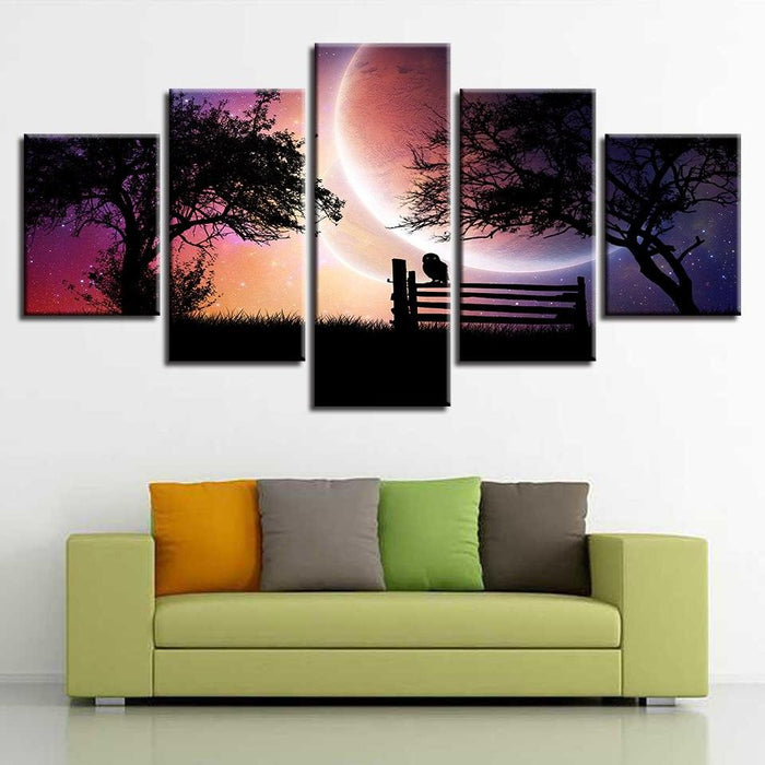 Sunset Glow 5 Piece HD Multi Panel Canvas Wall Art Frame - Original Frame