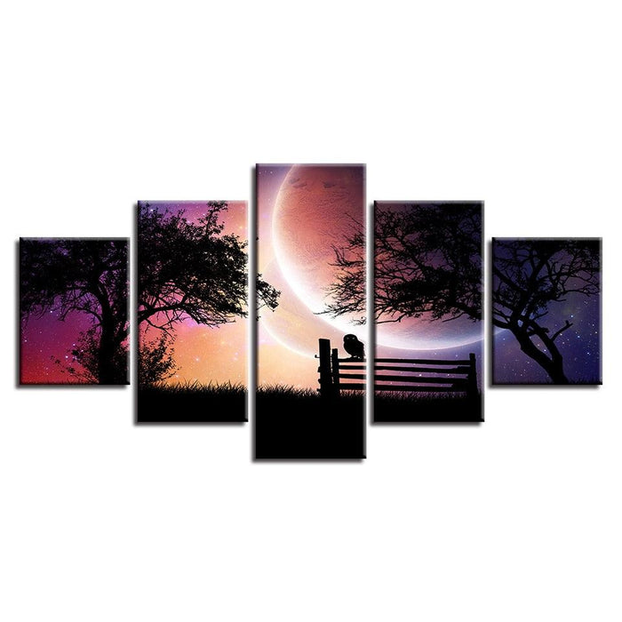 Sunset Glow 5 Piece HD Multi Panel Canvas Wall Art Frame - Original Frame