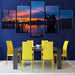 Lakeside Sunset 5 Piece HD Multi Panel Canvas Wall Art Frame - Original Frame