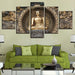 Gold Buddha 5 Piece HD Multi Panel Canvas Wall Art Frame - Original Frame