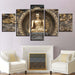 Gold Buddha 5 Piece HD Multi Panel Canvas Wall Art Frame - Original Frame