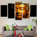 Classical Gold Buddha 5 Piece HD Multi Panel Canvas Wall Art Frame - Original Frame