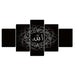 Islamic Arabic Calligraphy 5 Piece HD Multi Panel Canvas Wall Art Frame - Original Frame