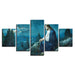 Jesus On The Mountains 5 Piece HD Multi Panel Canvas Wall Art Frame - Original Frame