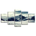 Snow Capped Mountains 5 Piece HD Multi Panel Canvas Wall Art Frame - Original Frame