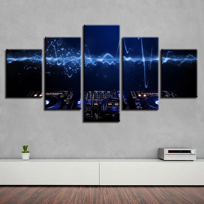 DJ Music Console Instrument Mixer 5 Piece HD Multi Panel Canvas Wall Art Frame