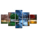 Tree Seasons 5 Piece HD Multi Panel Canvas Wall Art Frame - Original Frame