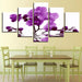 Purple Moth Orchid Flower 5 Piece HD Multi Panel Canvas Wall Art - Original Frame