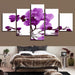 Purple Moth Orchid Flower 5 Piece HD Multi Panel Canvas Wall Art - Original Frame