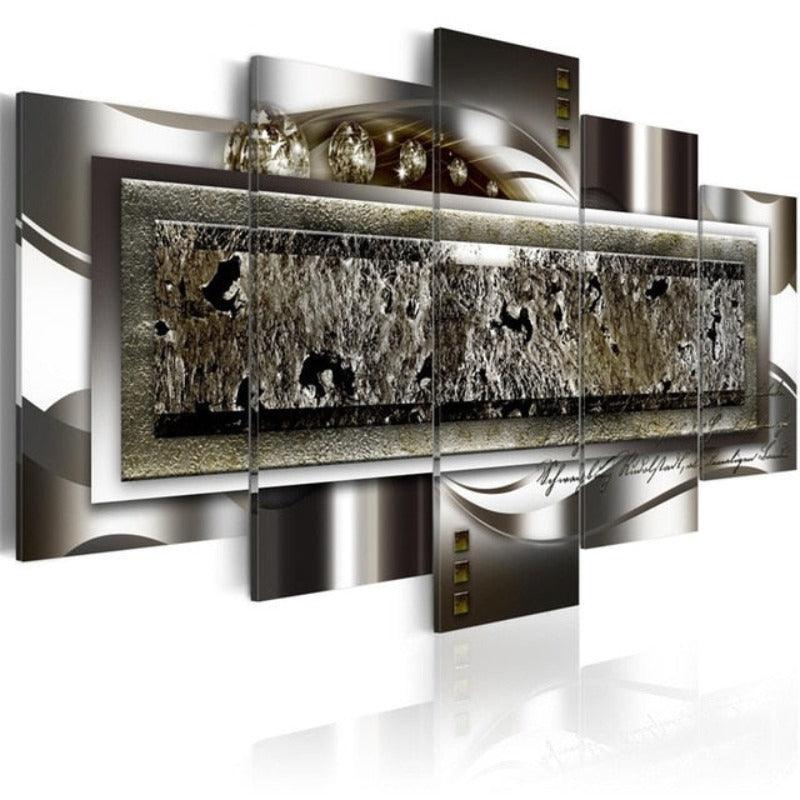 Metal Diamond 5 Piece HD Multi Panel Canvas Wall Art Frame - Original Frame