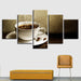 Steaming Coffee 5 Piece HD Multi Panel Canvas Wall Art Frame - Original Frame