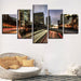 Los Angeles Highways 5 Piece HD Multi Panel Canvas Wall Art Frame - Original Frame