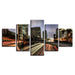 Los Angeles Highways 5 Piece HD Multi Panel Canvas Wall Art Frame - Original Frame