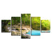 Forest Lake Flowing 5 Piece HD Multi Panel Canvas Wall Art Frame - Original Frame