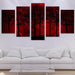 Red Moon Forest 5 Piece HD Multi Panel Canvas Wall Art Frame - Original Frame