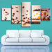 Coffee Beans 5 Piece HD Multi Panel Canvas Wall Art Frame - Original Frame