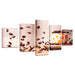 Coffee Beans 5 Piece HD Multi Panel Canvas Wall Art Frame - Original Frame