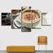 Delicious Coffee 5 Piece HD Multi Panel Canvas Wall Art Frame - Original Frame