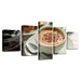 Delicious Coffee 5 Piece HD Multi Panel Canvas Wall Art Frame - Original Frame