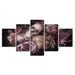 Skull And Roses Gothic 5 Piece HD Multi Panel Canvas Wall Art Frame - Original Frame