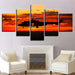 Helicopter Sunset 5 Piece HD Multi Panel Canvas Wall Art Frame - Original Frame