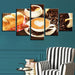 Food Posters 5 Piece HD Multi Panel Canvas Wall Art Frame - Original Frame